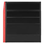 Lit mezzanine double avec bureau, étagères de rangement, éclairage et station de charge, lit de jeu en bois pour adolescents et adultes, aucun sommier tapissier requis