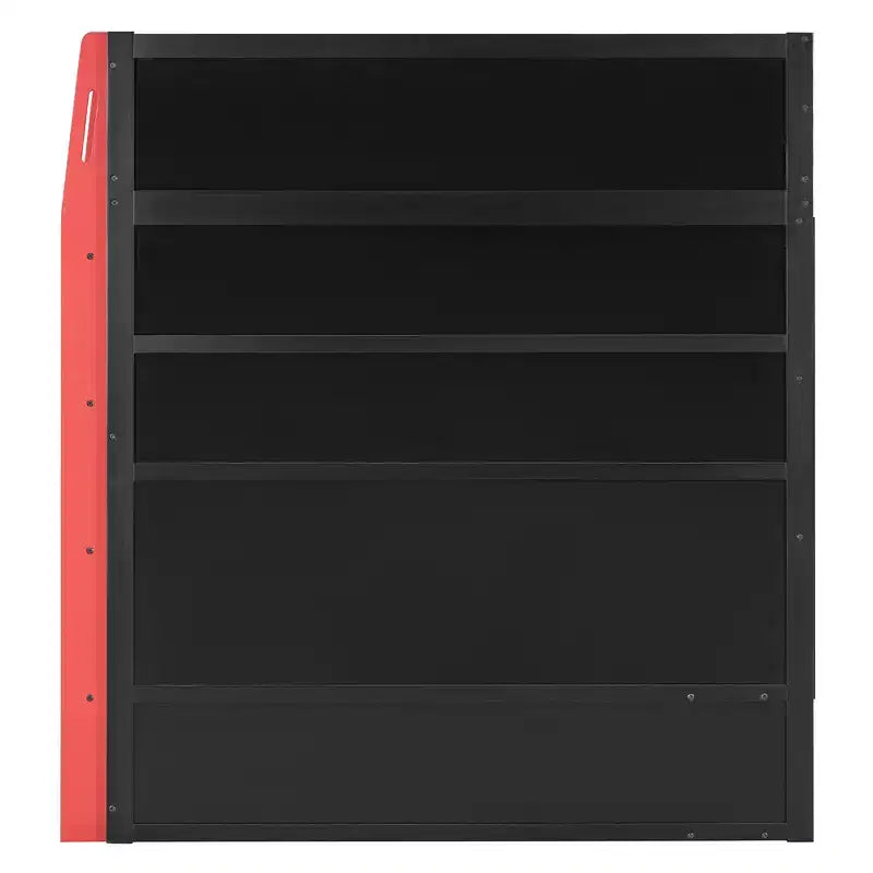 Lit mezzanine double avec bureau, étagères de rangement, éclairage et station de charge, lit de jeu en bois pour adolescents et adultes, aucun sommier tapissier requis