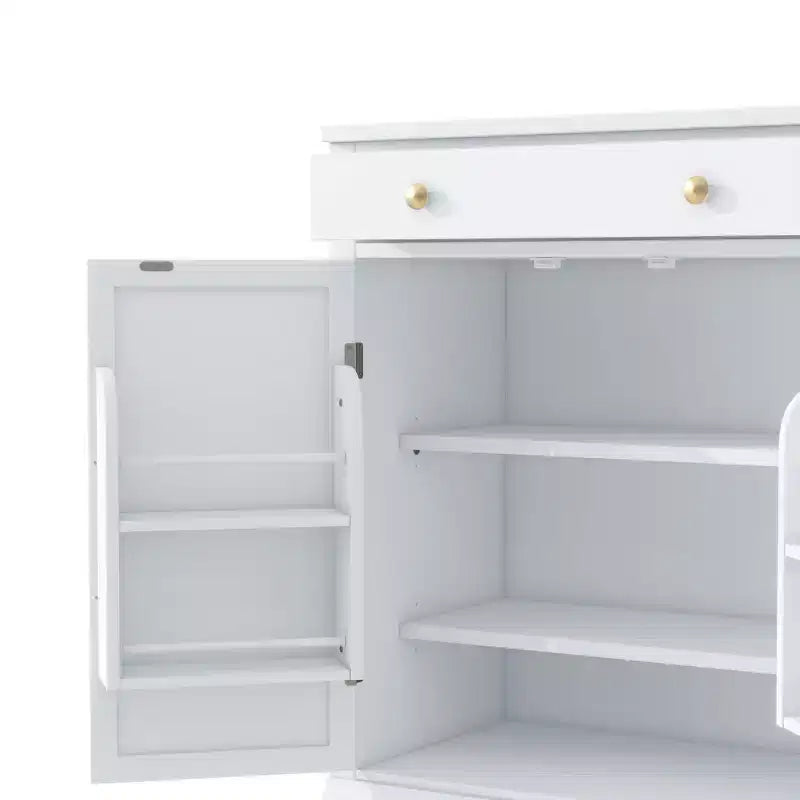 Buffet bahut moderne, meuble d'appoint avec 2 étagères réglables et 2 étagères de porte, meuble de rangement pour salon, entrée, couloir
