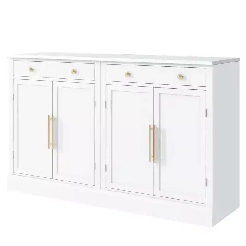 Buffet bahut moderne, meuble d'appoint avec 2 étagères réglables et 2 étagères de porte, meuble de rangement pour salon, entrée, couloir