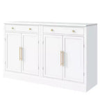 Buffet bahut moderne, meuble d'appoint avec 2 étagères réglables et 2 étagères de porte, meuble de rangement pour salon, entrée, couloir