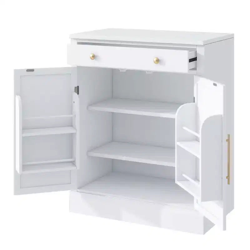 Buffet bahut moderne, meuble d'appoint avec 2 étagères réglables et 2 étagères de porte, meuble de rangement pour salon, entrée, couloir