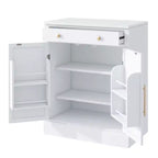 Buffet bahut moderne, meuble d'appoint avec 2 étagères réglables et 2 étagères de porte, meuble de rangement pour salon, entrée, couloir