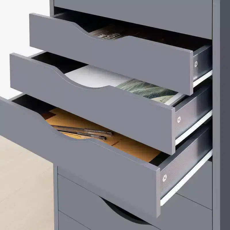 Meuble de classement de bureau à 9 tiroirs hauts