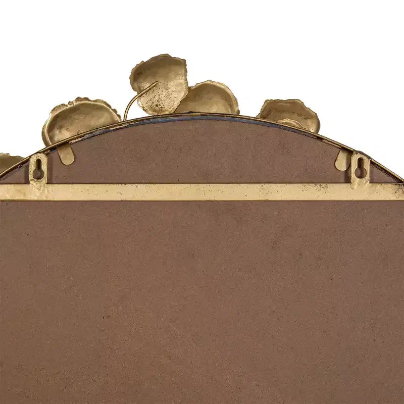Miroir en pied arqué 130*74cm avec accents de feuilles dorées, miroir mural décoratif, miroir corporel pour salle de maquillage, magasin de vêtements, doré