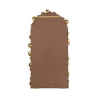 Miroir en pied arqué 130*74cm avec accents de feuilles dorées, miroir mural décoratif, miroir corporel pour salle de maquillage, magasin de vêtements, doré