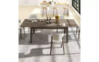 Table de salle à manger extensible, pour 6-12 personnes, 180-270 cm, table de cuisine rectangulaire moderne avec rail métallique pour cuisine, salon, bureau - Marron