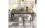 Table de salle à manger extensible, pour 6-12 personnes, 180-270 cm, table de cuisine rectangulaire moderne avec rail métallique pour cuisine, salon, bureau - Marron