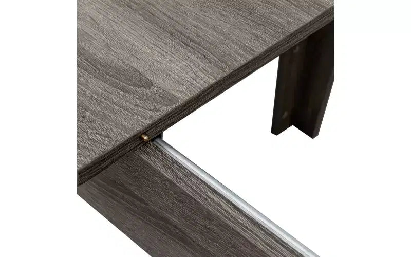 Table de salle à manger extensible, pour 6-12 personnes, 180-270 cm, table de cuisine rectangulaire moderne avec rail métallique pour cuisine, salon, bureau - Marron
