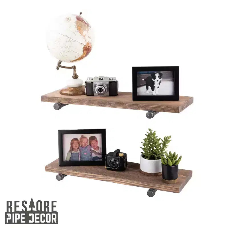 Étagères Sunset Brown de 24 po avec supports droits par