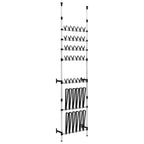 vidaXL Telescopic Shoe Rack with Rods Aluminum