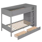 Lit superposé, cadre de lit superposé en bois avec 2 tiroirs et armoire multicouche pour enfants, adolescents et adultes