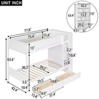 Lit superposé, cadre de lit superposé en bois avec 2 tiroirs et armoire multicouche pour enfants, adolescents et adultes