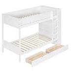 Lit superposé, cadre de lit superposé en bois avec 2 tiroirs et armoire multicouche pour enfants, adolescents et adultes