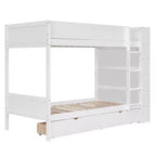Lit superposé, cadre de lit superposé en bois avec 2 tiroirs et armoire multicouche pour enfants, adolescents et adultes