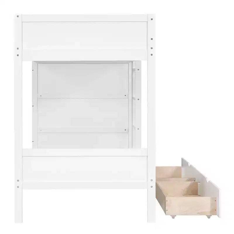 Lit superposé, cadre de lit superposé en bois avec 2 tiroirs et armoire multicouche pour enfants, adolescents et adultes