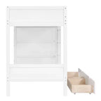 Lit superposé, cadre de lit superposé en bois avec 2 tiroirs et armoire multicouche pour enfants, adolescents et adultes