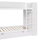 Lit superposé, cadre de lit superposé en bois avec 2 tiroirs et armoire multicouche pour enfants, adolescents et adultes
