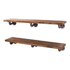 RESTORE Autumn Brown 36 in. Shelves with L-Shaped Brackets by Pipe Decor