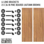 Étagères Autumn Brown de 91,4 cm avec consoles en L par