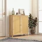 Bahut-buffet avec portes en rotin et étagères réglables, Meuble de rangement de cuisine, Meuble d'appoint, Table console pour entrée et salle à manger