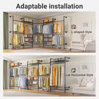 L5 Portemanteau mural extensible pour coin, en forme de L, tuyau industriel robuste