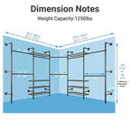 L5 Portemanteau mural extensible pour coin, en forme de L, tuyau industriel robuste