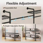 L5 Portemanteau mural extensible pour coin, en forme de L, tuyau industriel robuste