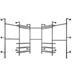 L5 Portemanteau mural extensible pour coin, en forme de L, tuyau industriel robuste