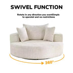 Fauteuil pivotant simple en mousse et chenille noire de 55 pouces pour salon, chambre, salle de détente et salle de projection