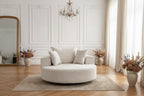 Fauteuil pivotant simple en mousse et chenille noire de 55 pouces pour salon, chambre, salle de détente et salle de projection