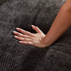 Fauteuil pivotant simple en mousse et chenille noire de 55 pouces pour salon, chambre, salle de détente et salle de projection