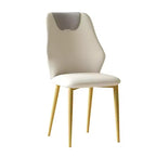 Chaises de salle à manger avec assises en cuir PU de haute qualité, pieds en acier carbone plaqué or et dossiers ergonomiques