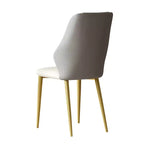Chaises de salle à manger avec assises en cuir PU de haute qualité, pieds en acier carbone plaqué or et dossiers ergonomiques