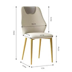 Chaises de salle à manger avec assises en cuir PU de haute qualité, pieds en acier carbone plaqué or et dossiers ergonomiques