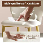 Chaises de salle à manger avec assises en cuir PU de haute qualité, pieds en acier carbone plaqué or et dossiers ergonomiques
