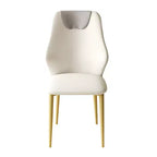 Chaises de salle à manger avec assises en cuir PU de haute qualité, pieds en acier carbone plaqué or et dossiers ergonomiques