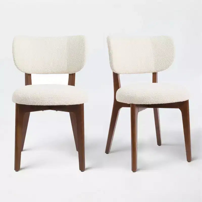 Chaises de salle à manger d'appoint en bois massif et rembourrées