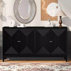 Meuble de rangement/unité de salle à manger élégant de 151,9 cm au design vertical, adapté aux bureaux, entrées et salons.