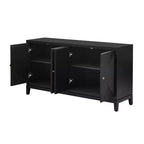 Meuble de rangement/unité de salle à manger élégant de 151,9 cm au design vertical, adapté aux bureaux, entrées et salons.