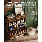 Meuble à chaussures 43 avec double tiroir basculant, meuble à chaussures dissimulé, style autoportant, organiseur à chaussures peu encombrant pour entrée, couloir