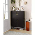 43Shoe Storage Cabinet with Dual Flip Drawers, Hidden Shoe Rack Cupboard, Freestanding Style, Space-Saving Shoe Organizer for Entryway, Hallway