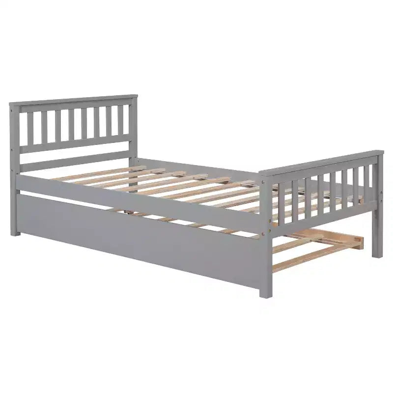 Lit simple avec lit gigogne, tête de lit et pied de lit pour chambre à coucher et chambre d'amis