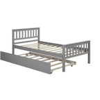 Lit simple avec lit gigogne, tête de lit et pied de lit pour chambre à coucher et chambre d'amis