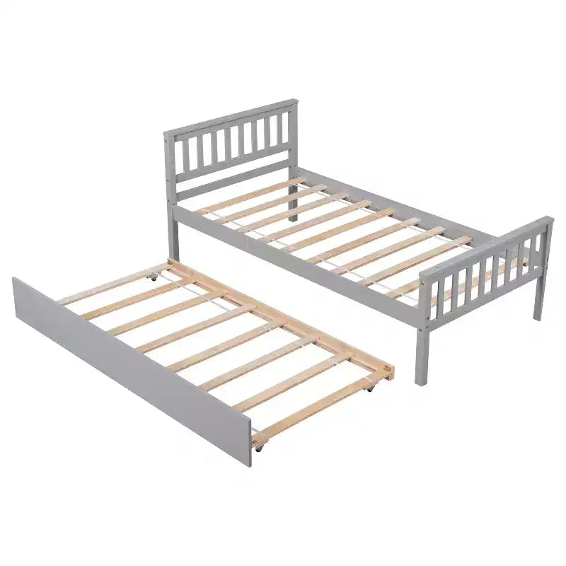 Lit simple avec lit gigogne, tête de lit et pied de lit pour chambre à coucher et chambre d'amis