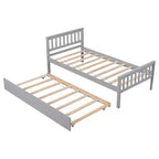 Lit simple avec lit gigogne, tête de lit et pied de lit pour chambre à coucher et chambre d'amis