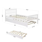 Lit simple avec lit gigogne, tête de lit et pied de lit pour chambre à coucher et chambre d'amis