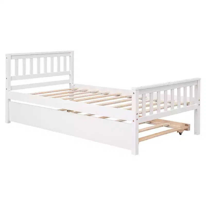 Lit simple avec lit gigogne, tête de lit et pied de lit pour chambre à coucher et chambre d'amis