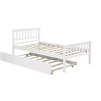 Lit simple avec lit gigogne, tête de lit et pied de lit pour chambre à coucher et chambre d'amis