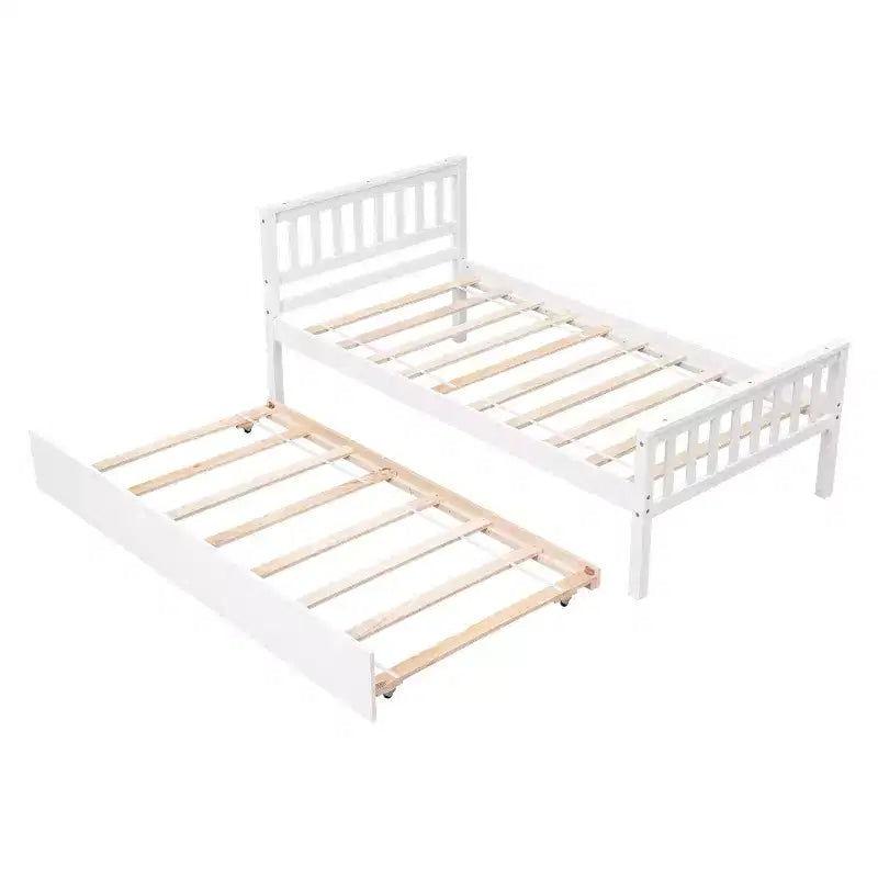 Lit simple avec lit gigogne, tête de lit et pied de lit pour chambre à coucher et chambre d'amis